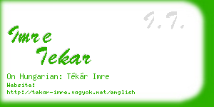 imre tekar business card